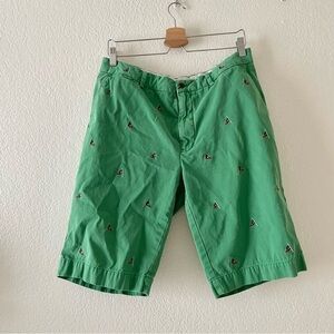 Polo Ralph Lauren Nautical Flag Embroidered Green Chino Shorts
